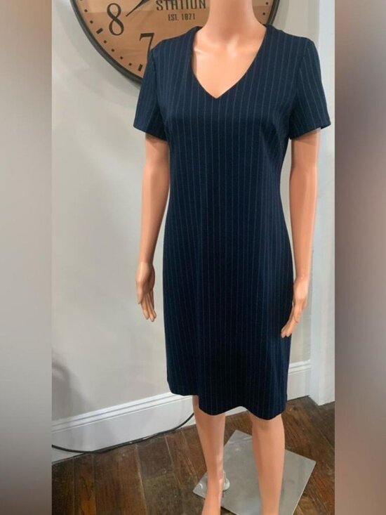 Dresses & Skirts - Navy Pinstripe V-Neck